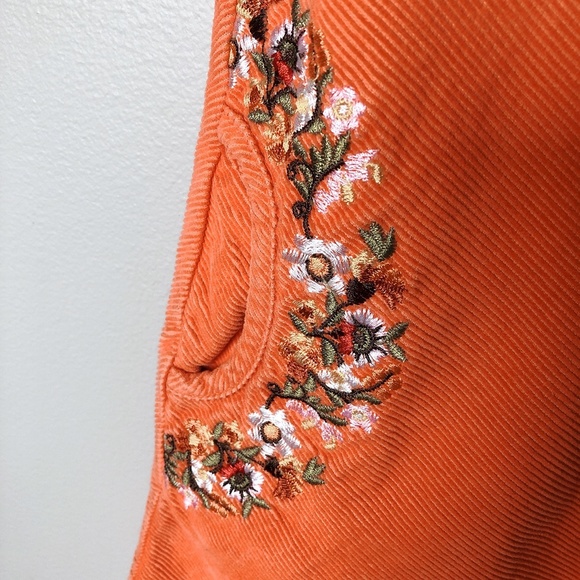 H&M 2-3 years orange cord dress with embroidery - Picture 4 of 9